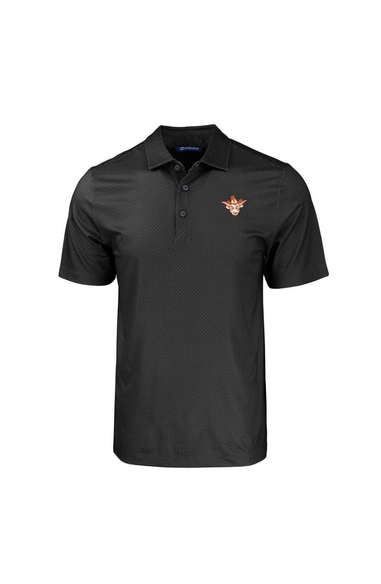 Cutter & Buck Men's Cutter & Buck  Black Texas Longhorns Pike Eco Tonal Geo Print Stretch Recycled Polo, Alternate, color, 
