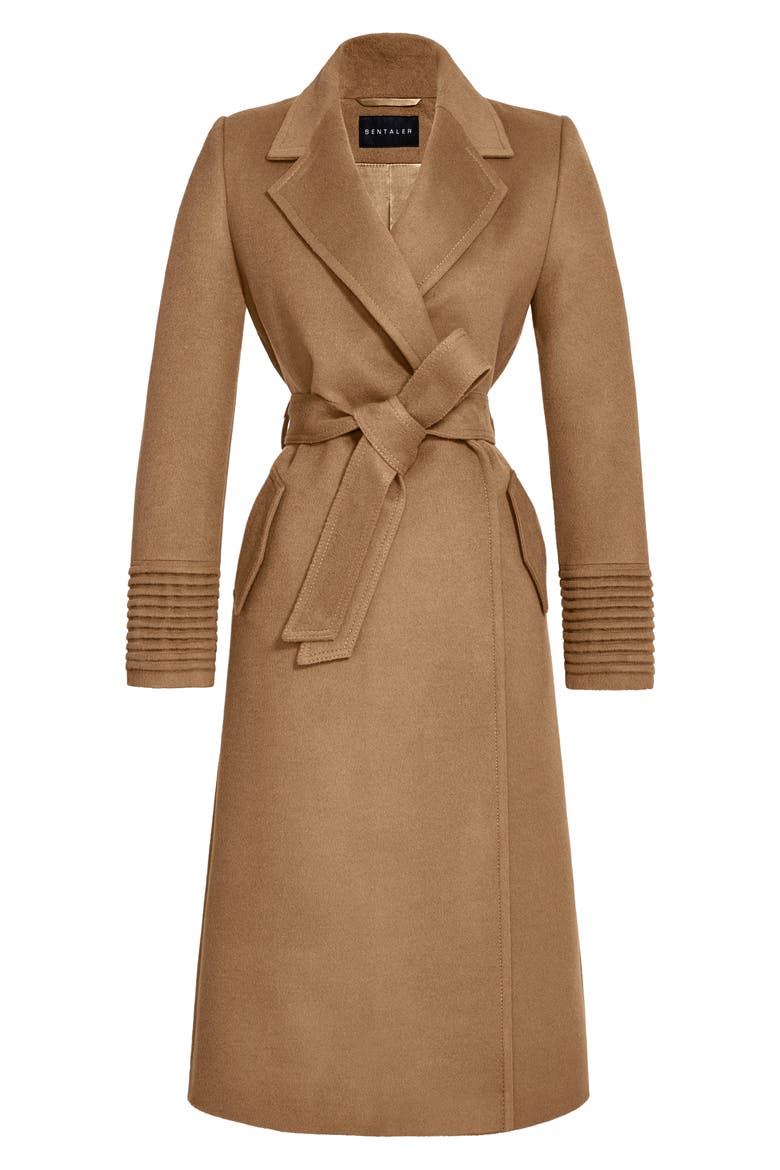 Belted Alpaca Blend Wrap Coat, Alternate, color, DARK CAMEL