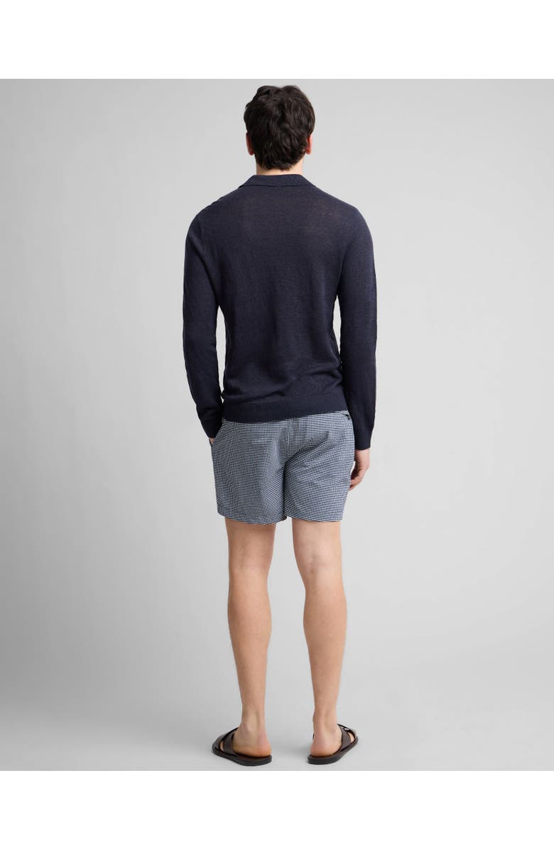 Onia Linen Johnny Polo Long Sleeve Sweater, Alternate, color, Midnight