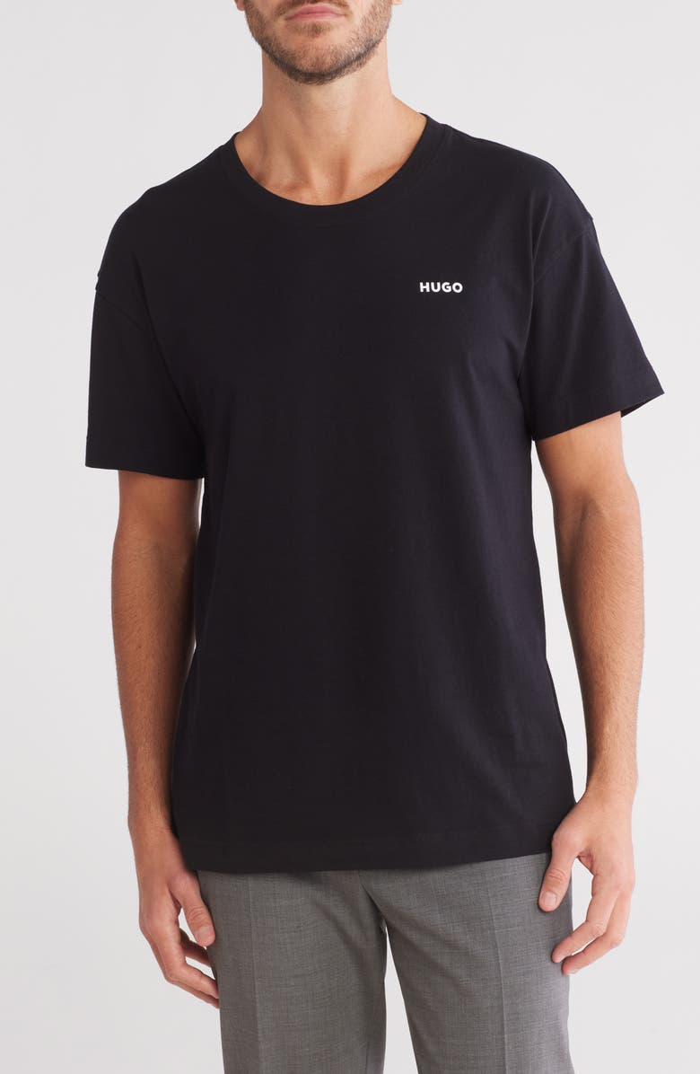 BOSS Dave Stretch Cotton T-Shirt, Main, color, Blk