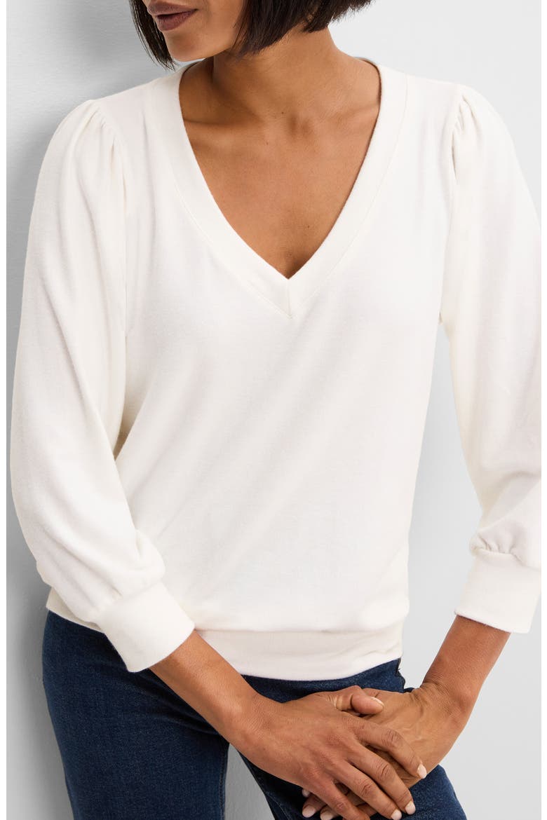 Gabriella V-Neck Top, Alternate, color, COCONUT MILK