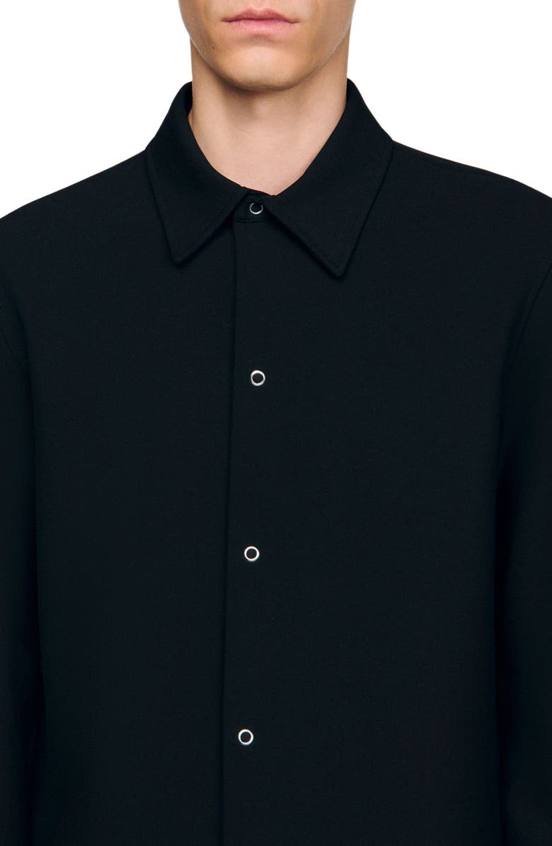 SANDRO Long-sleeved jersey shirt, Alternate, color, Black