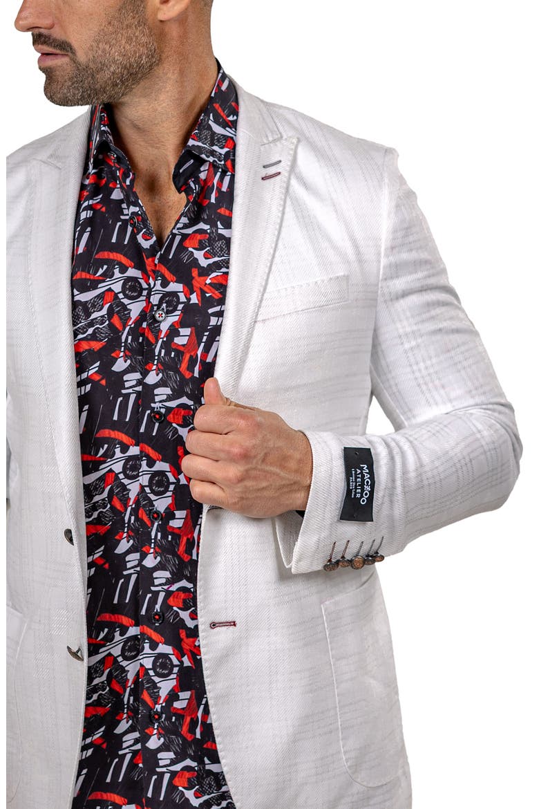 Unconstructed Marthy015 White Glen Check Peak Lapel Blazer, Alternate, color, WHITE
