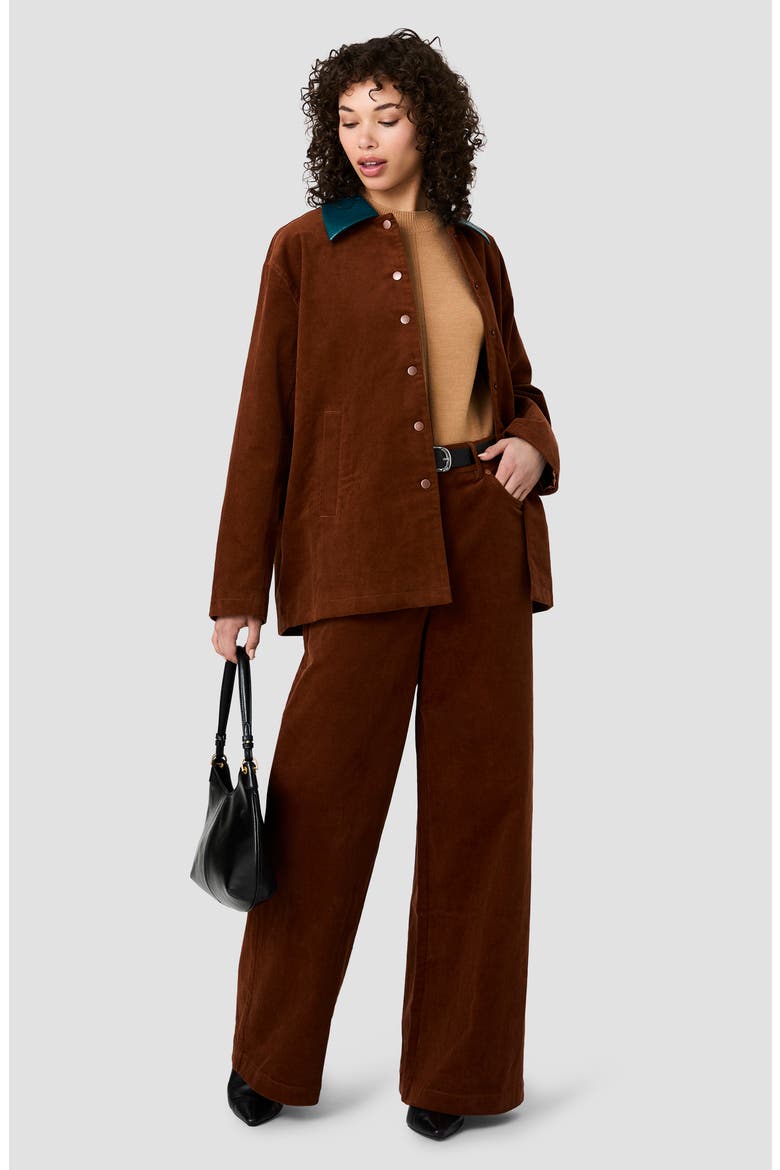 Casey Corduroy Contrast Collar Jacket, Alternate, color, CHESTNUT BROWN