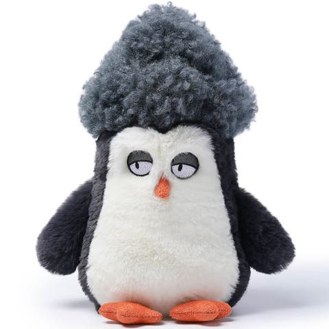 7 Inch Afro Hair Penguin Weighted Stuffed Animal