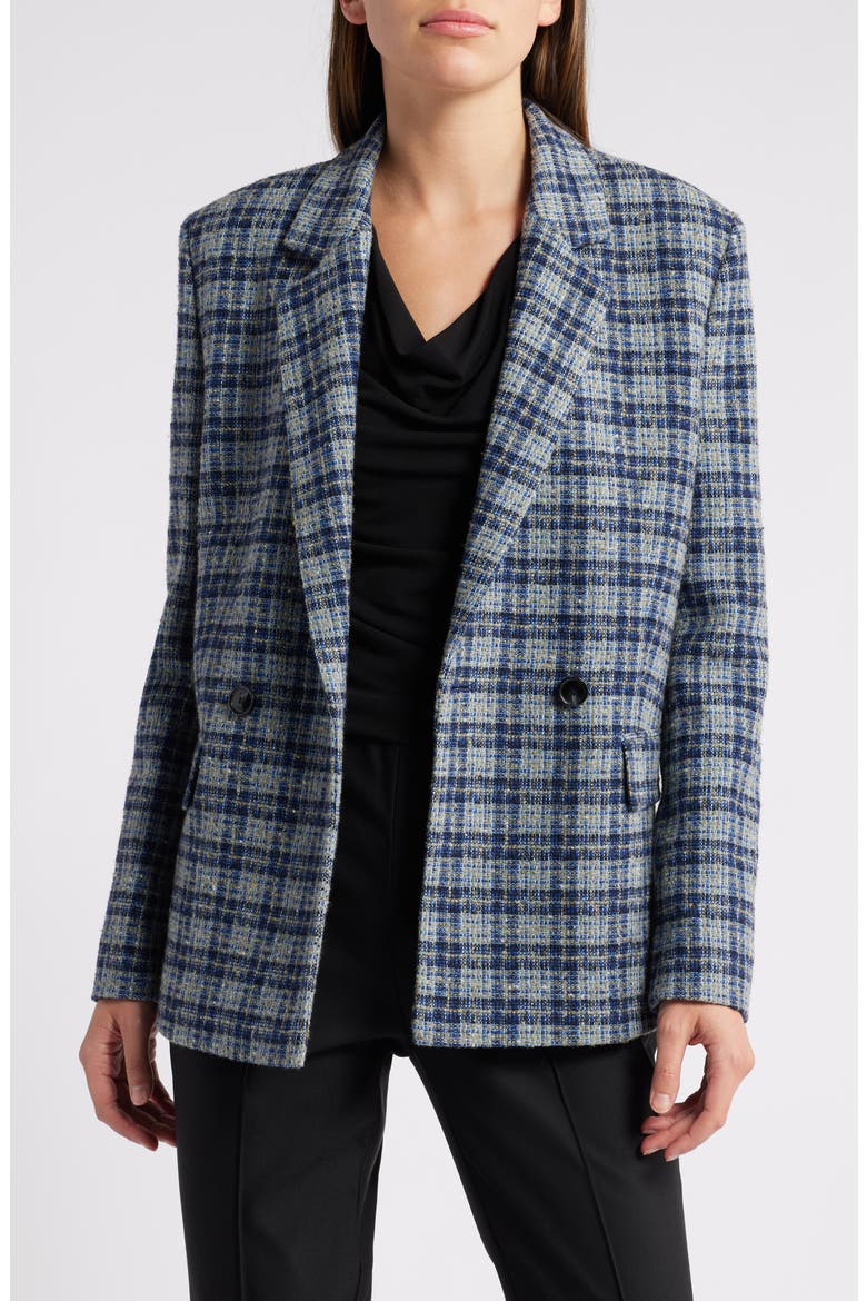 Janka Double Breasted Plaid Blazer, Main, color, OPEN MISC