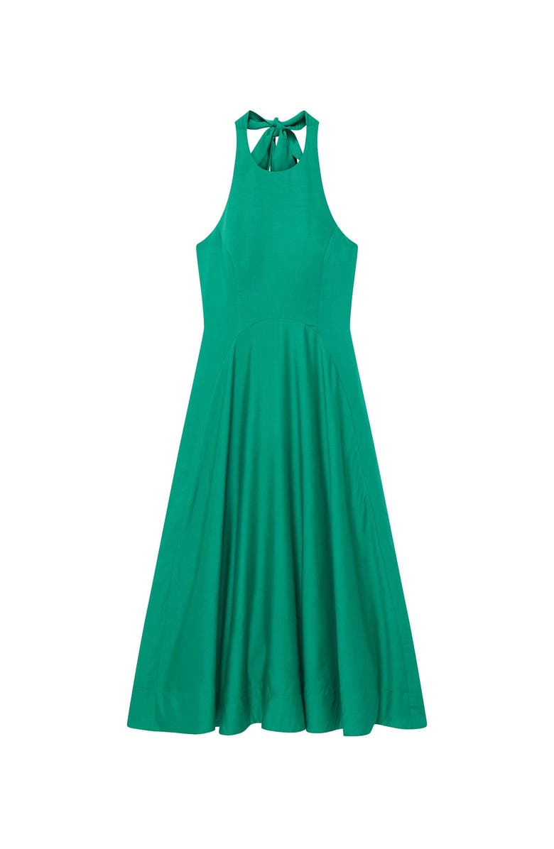 MINT VELVET Linen Blend Halter Midi Dress, Alternate, color, Green