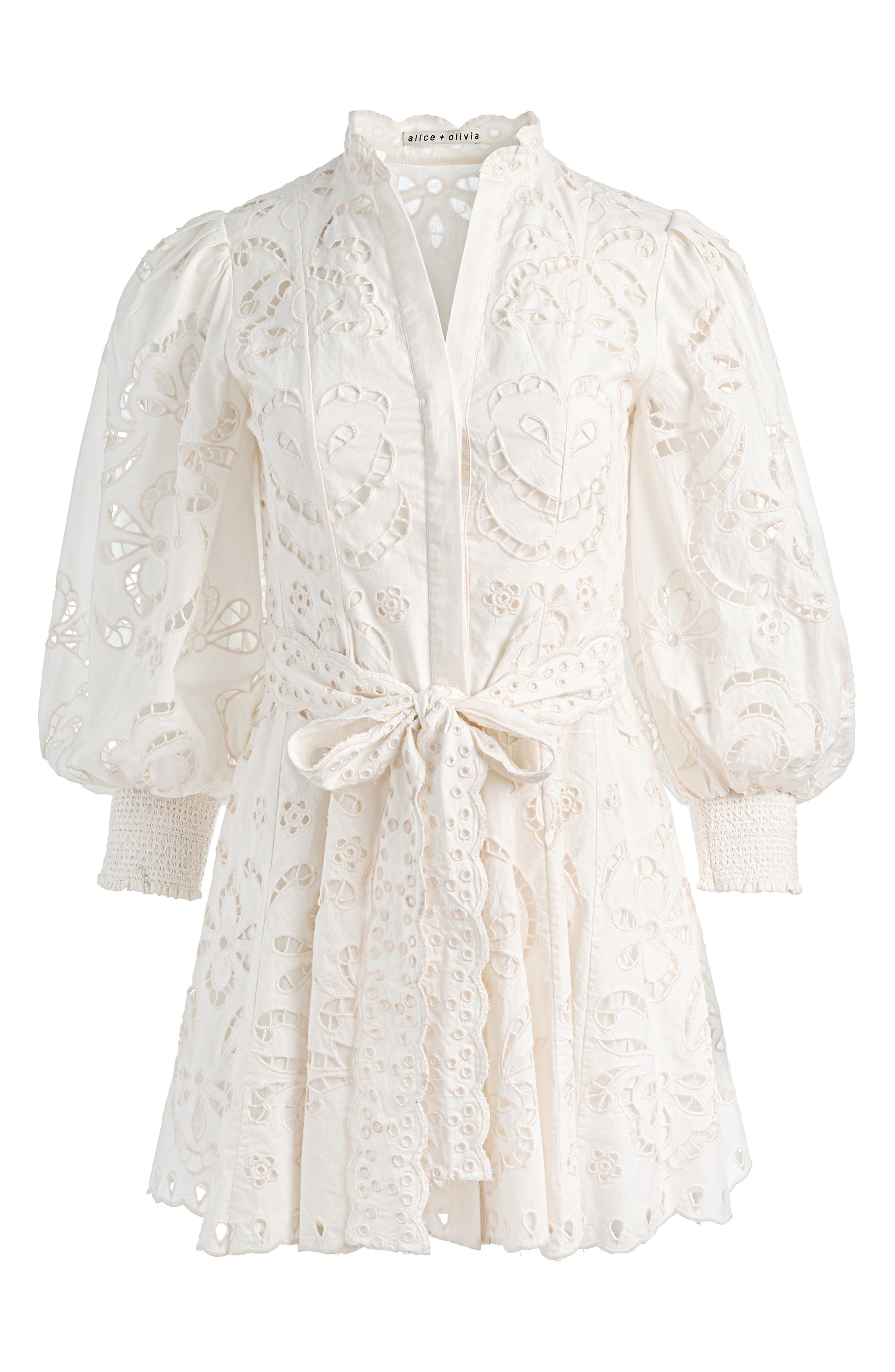 let me be long-sleeve embroidered mini dress Let Me Be Long-Sleeve Embroidered Mini Dress