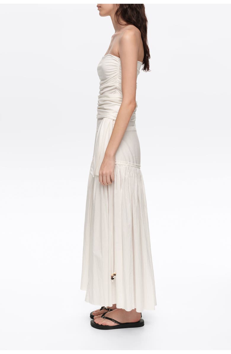 Bimba y Lola Gathered strapless top, Alternate, color, White
