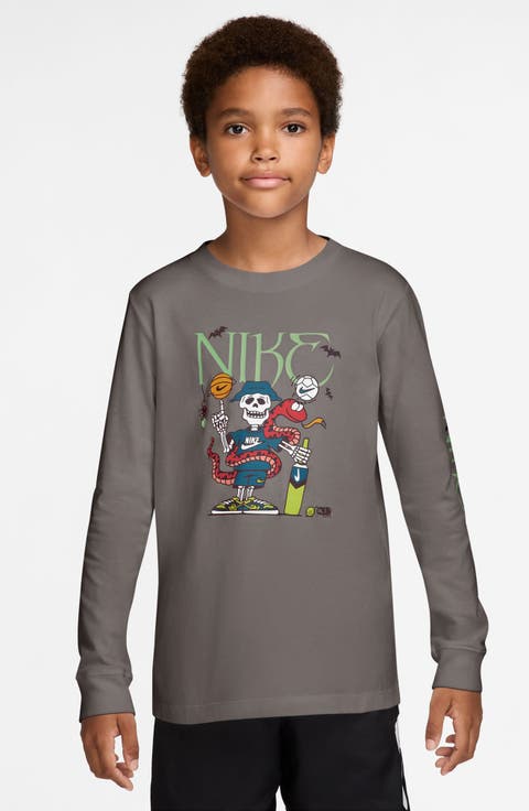 Kids' Skeleton Logo Long Sleeve Graphic T-Shirt