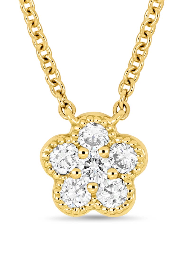 18K Gold Icon Diamond Flower Pendant Necklace (Online Trunk Show), Alternate, color, 18K YELLOW GOLD
