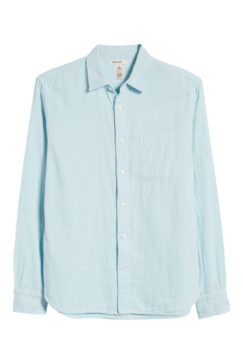The Ripper Button-Up Organic Cotton Gauze Shirt, Alternate, color, AQUA BLUE