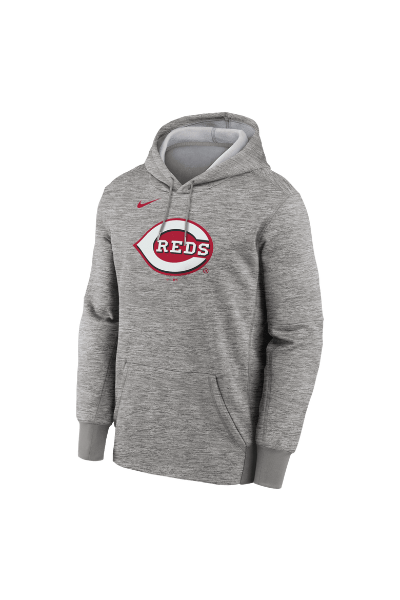 Men's Nike Heather Gray Cincinnati Reds Primary Logo Therma Hoodie, Alternate, color, Heather Gray