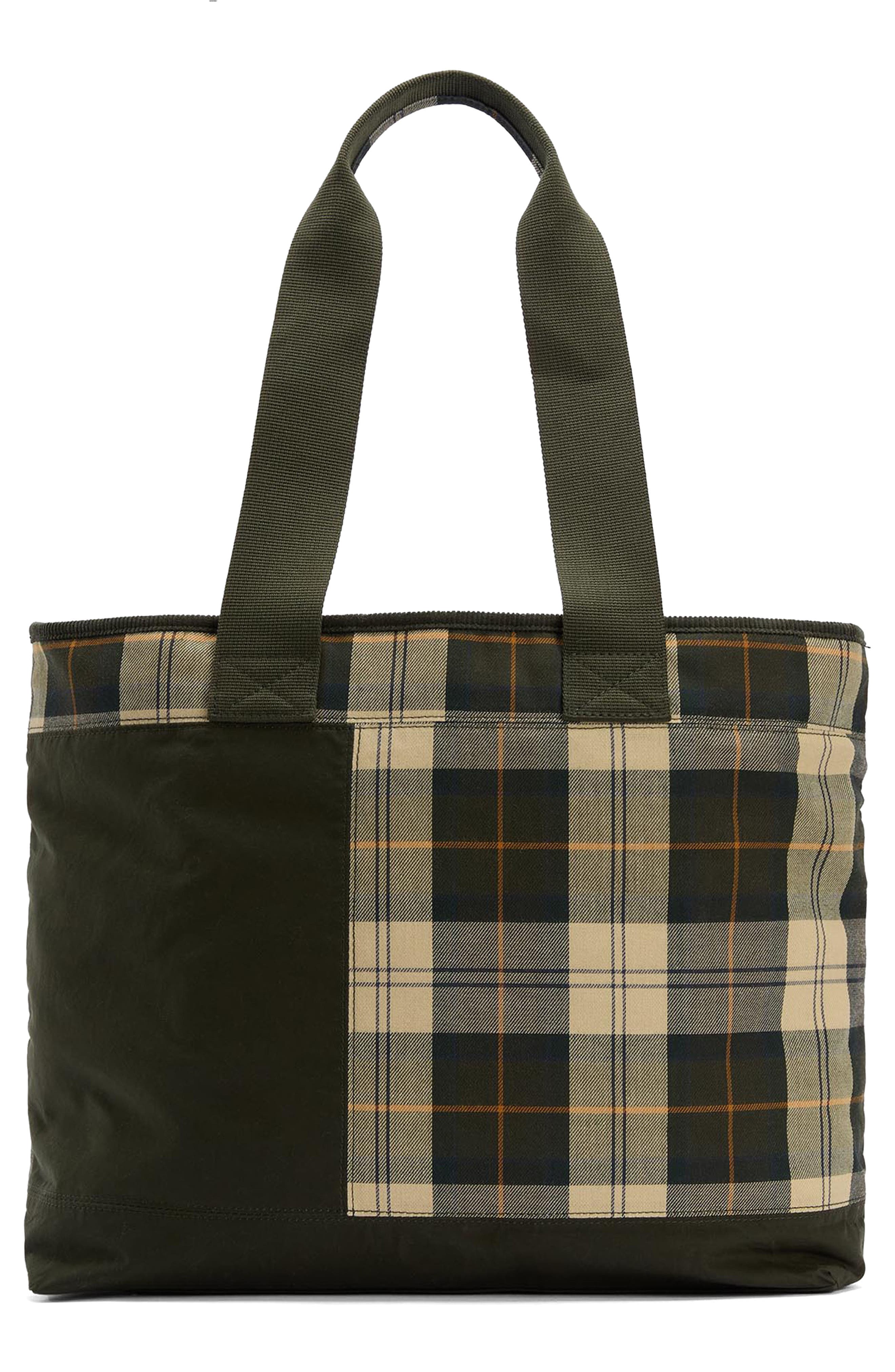 Barbour Mya Patchwork Cotton Tote, Alternate, color, Sage/ Ancient