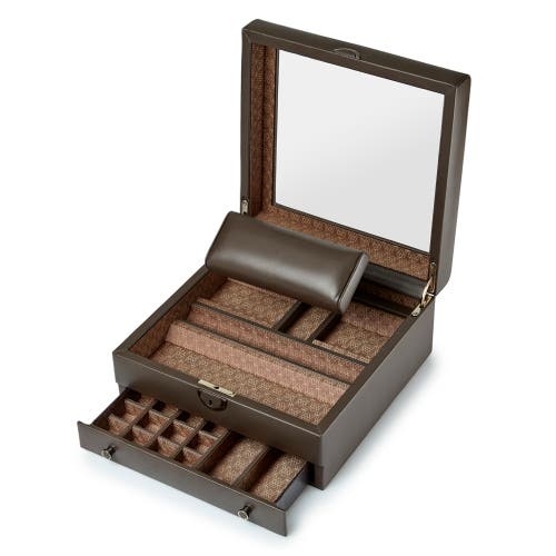 Wolf Earth Watch Stand Box In Coffee