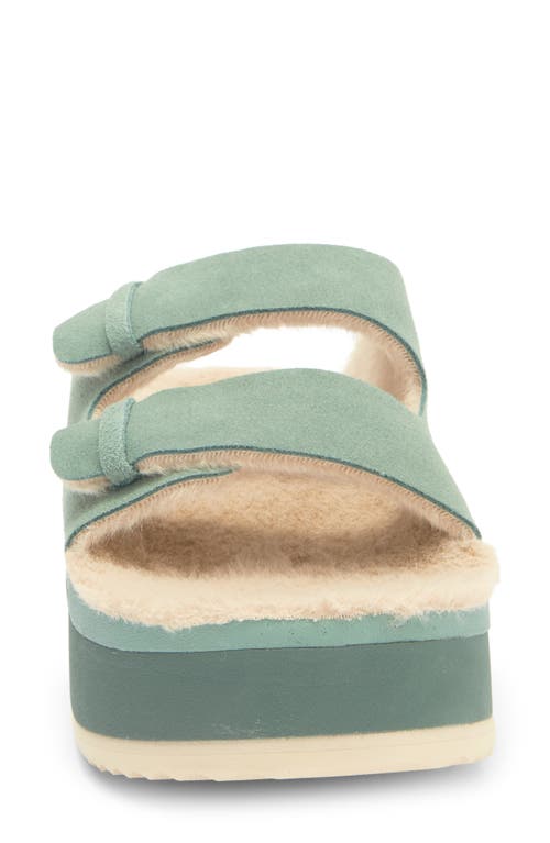 Reef Ojai Ciara Faux Fur Lined Platform Slide Sandal