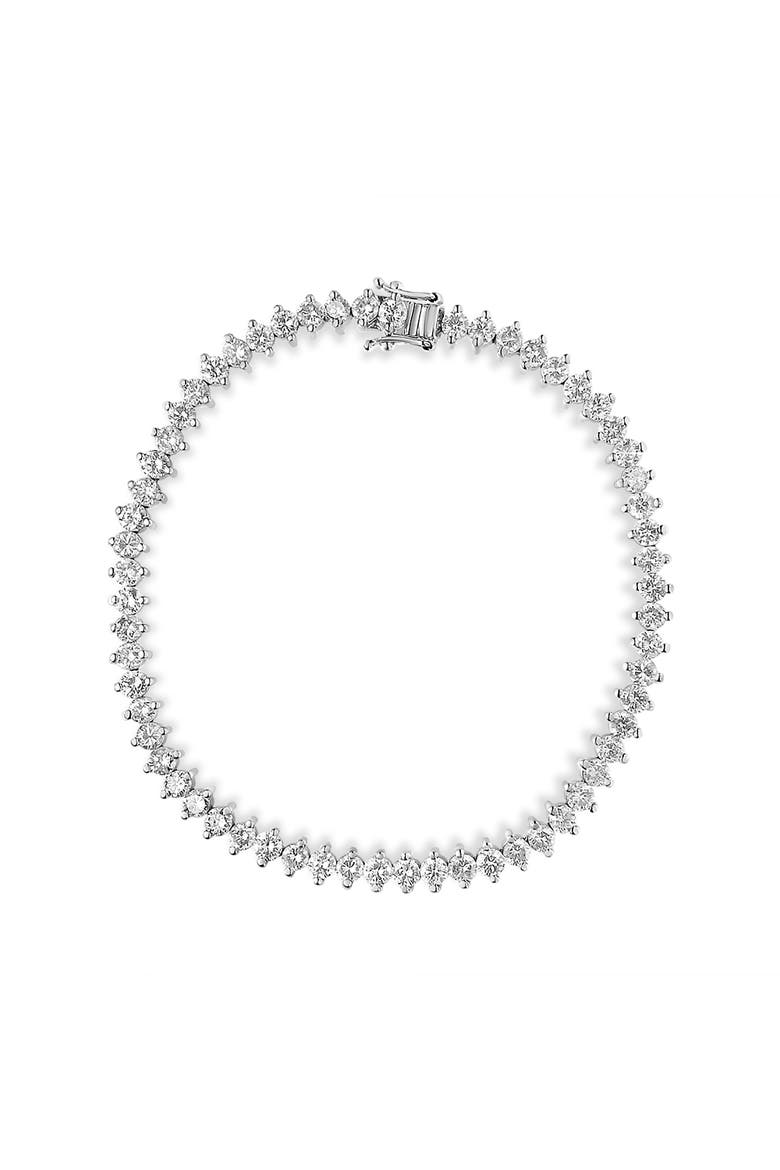 14K White Gold 5 1/2 Cttw Round Diamond 2-Prong Tennis Bracelet, Main, color, White Gold