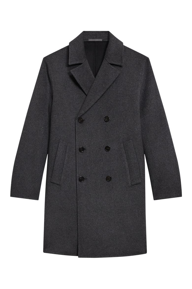 Double Breasted Wool & Cashmere Coat, Alternate, color, DARK CHARCOAL