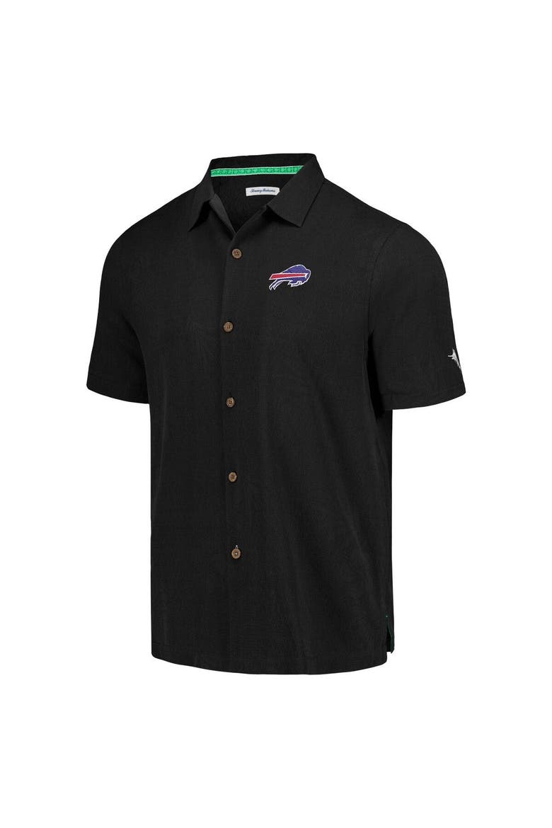 Men's Tommy Bahama Black Buffalo Bills Tidal Kickoff Camp Button-Up Shirt, Alternate, color, Black