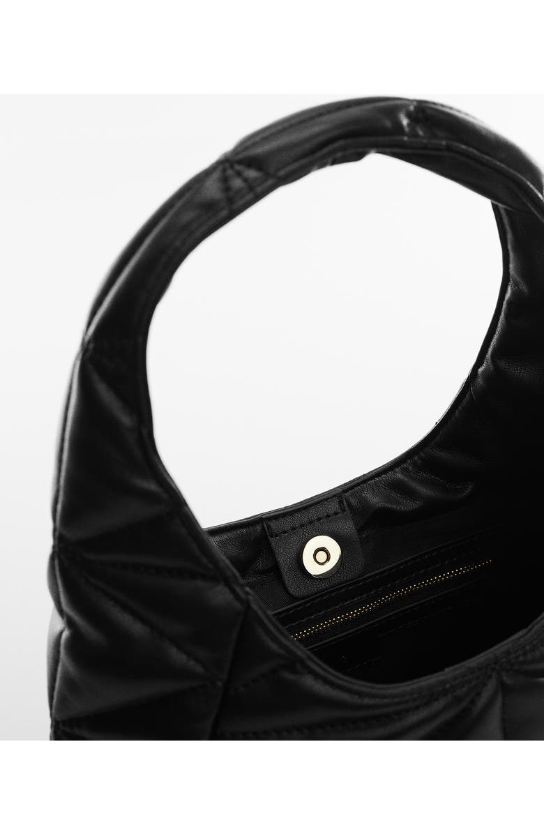 MANGO Quilted Faux Leather Hobo Bag, Alternate, color,