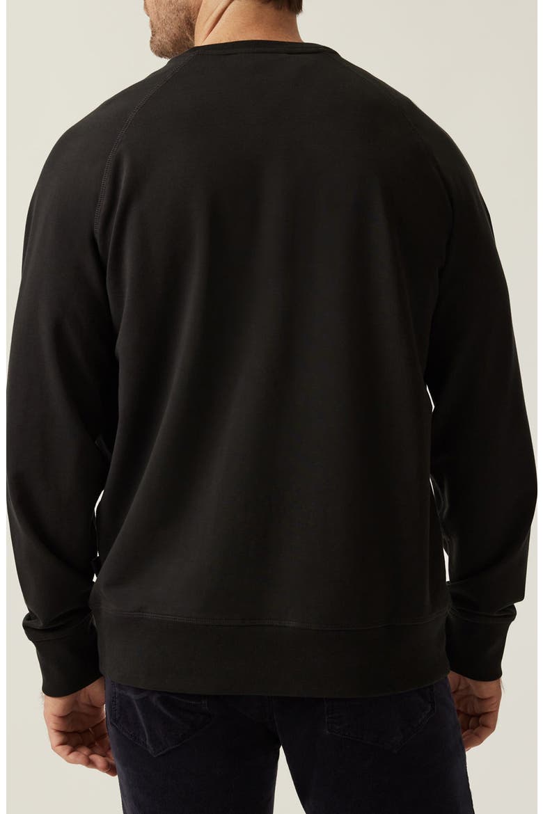 Stretch French Terry Crewneck Sweatshirt, Alternate, color, BLACK