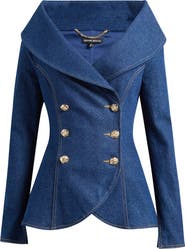 NADINE MERABI Jordan Double Breasted Denim Jacket