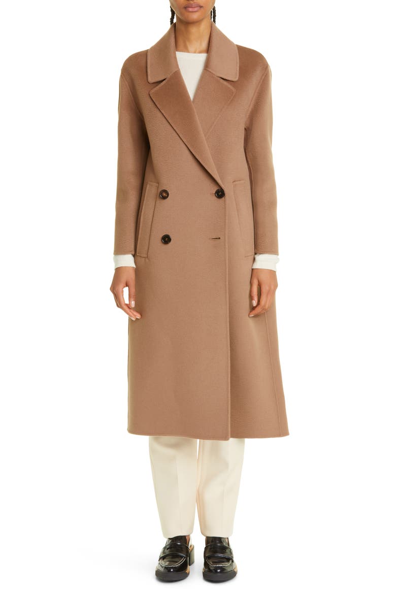 Mattia Double Breasted Wool & Cashmere Coat, Main, color, CAMEL