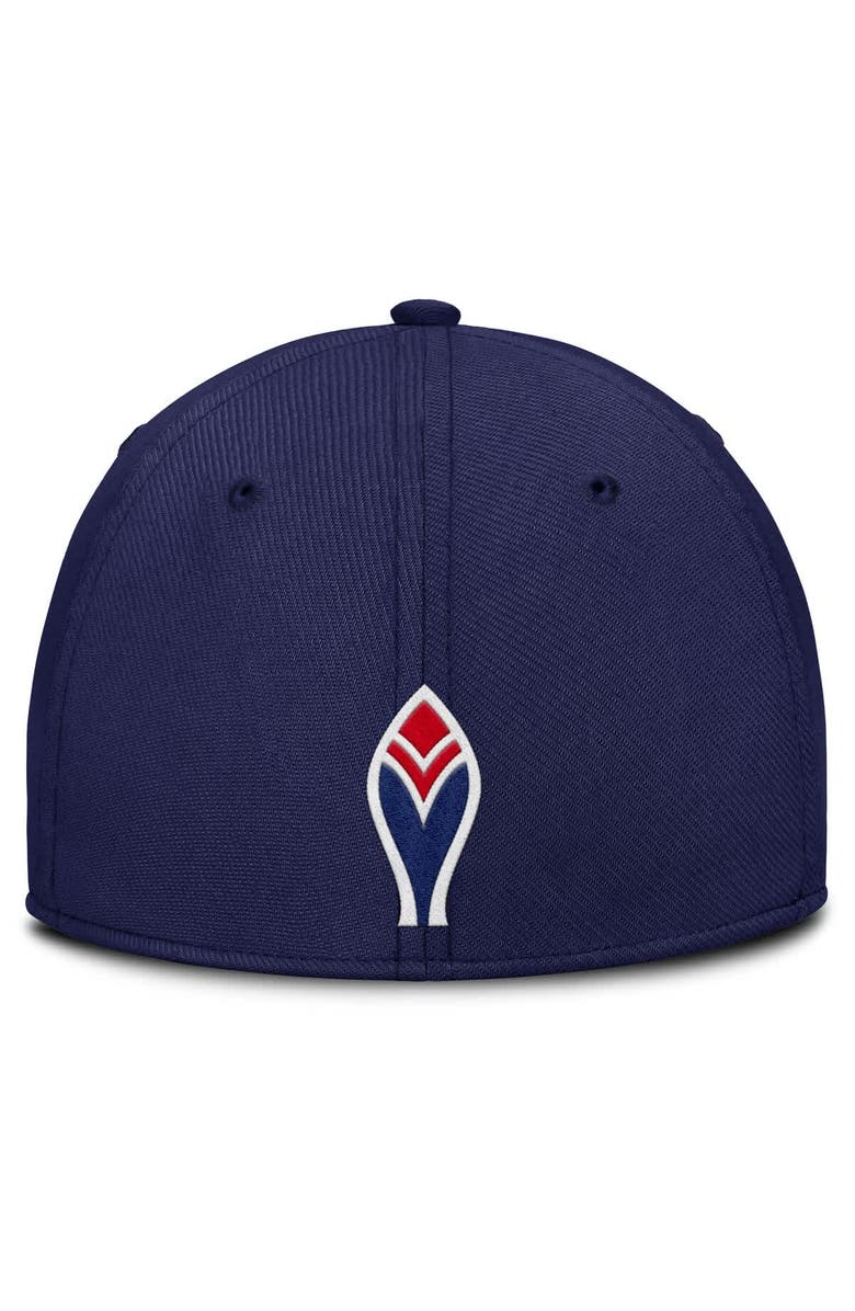 Nike Men's Nike Navy/Red Atlanta Braves Rise Swoosh Performance Flex Hat, Alternate, color, 