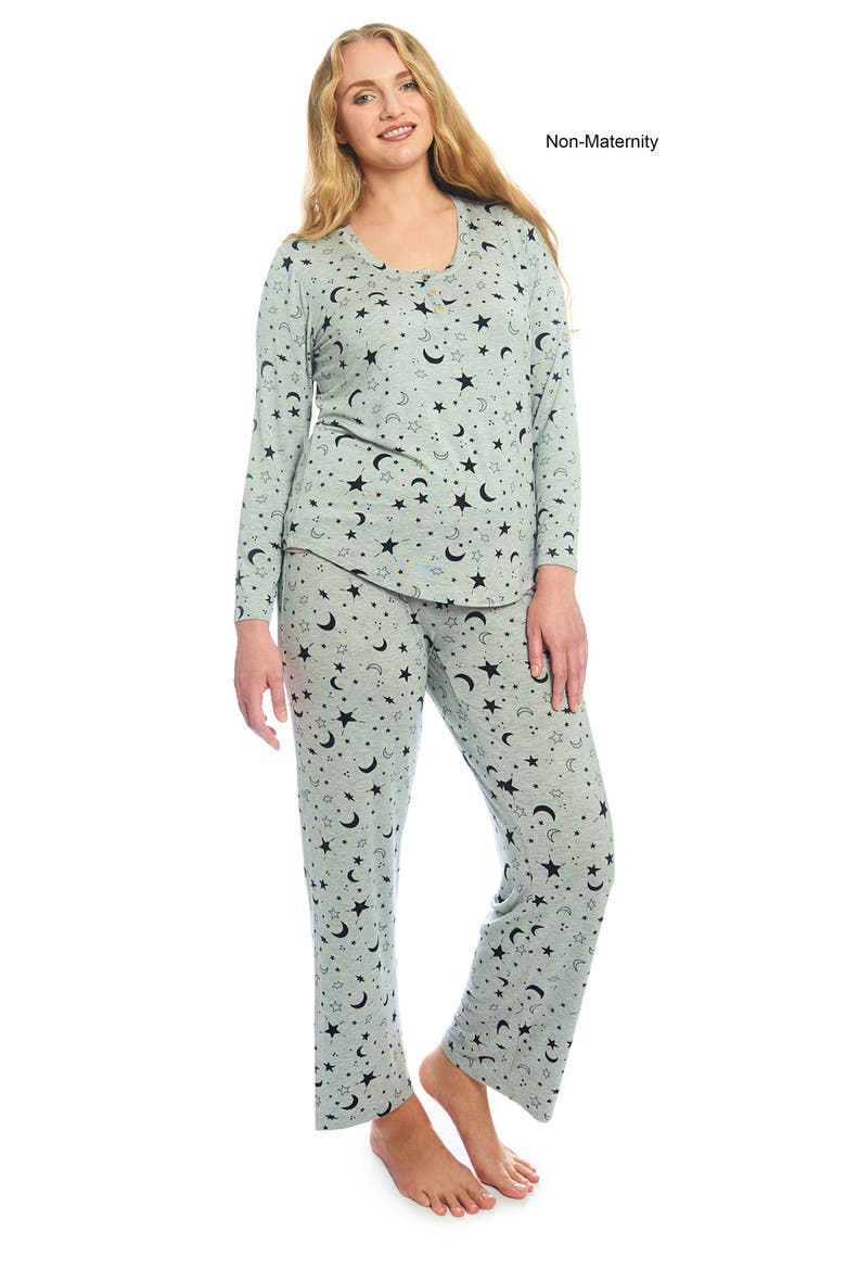 Laina During & After 2-Piece Maternity/Nursing Sleep Set, Alternate, color, TWINKLE NIGHT