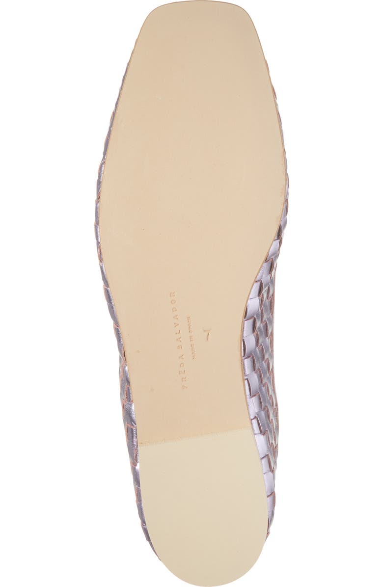 Freda Salvador Woven Square Toe Ballet Flat, Alternate, color, Lilac Metallic