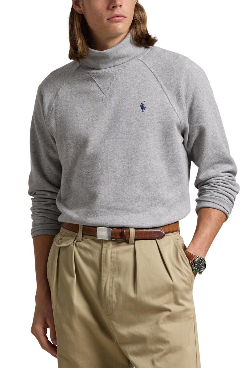 Polo Ralph Lauren RL Fleece Turtleneck Sweatshirt, Main, color, Andover Heather