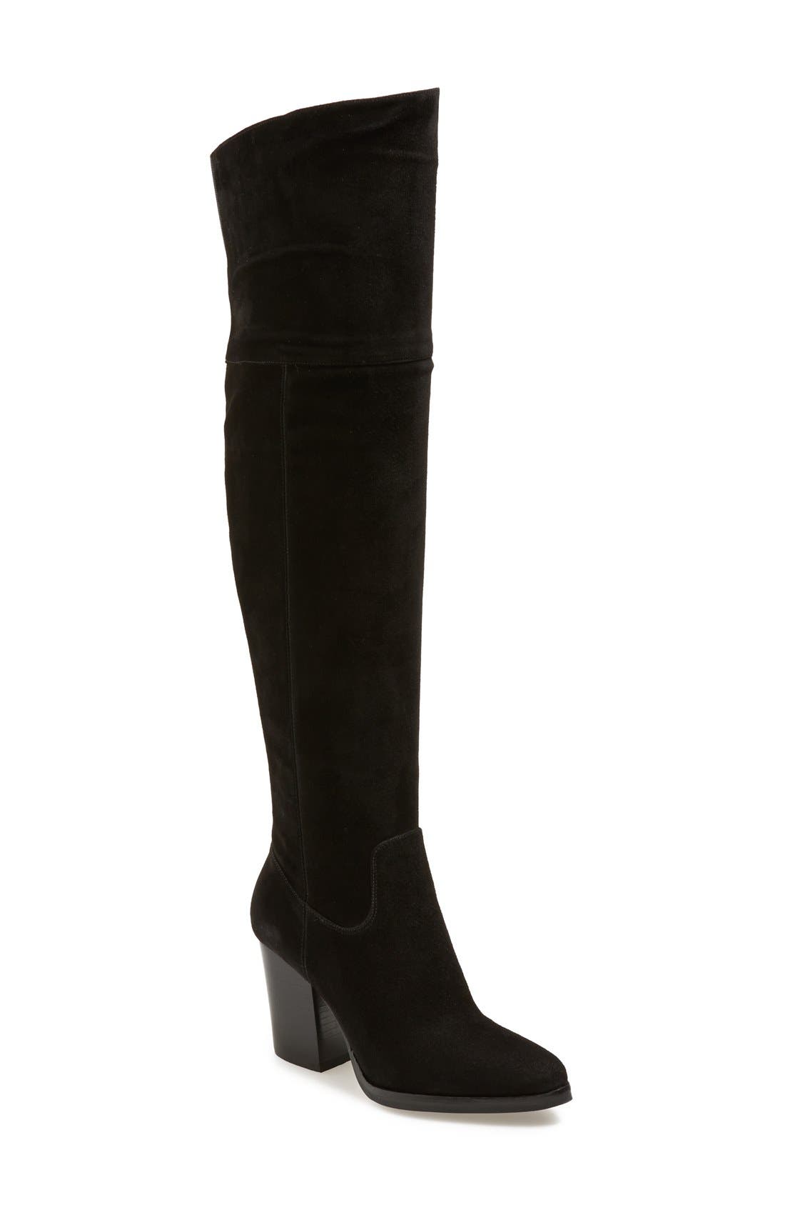 'Alana' Over the Knee Boot, Main, color, BLACK SUEDE