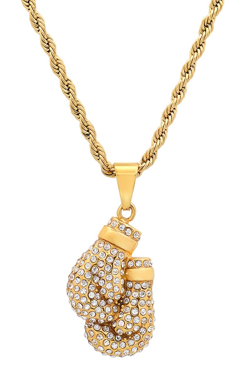 Men's Boxing Gloves Pendant Necklace, Main, color, YELLOW