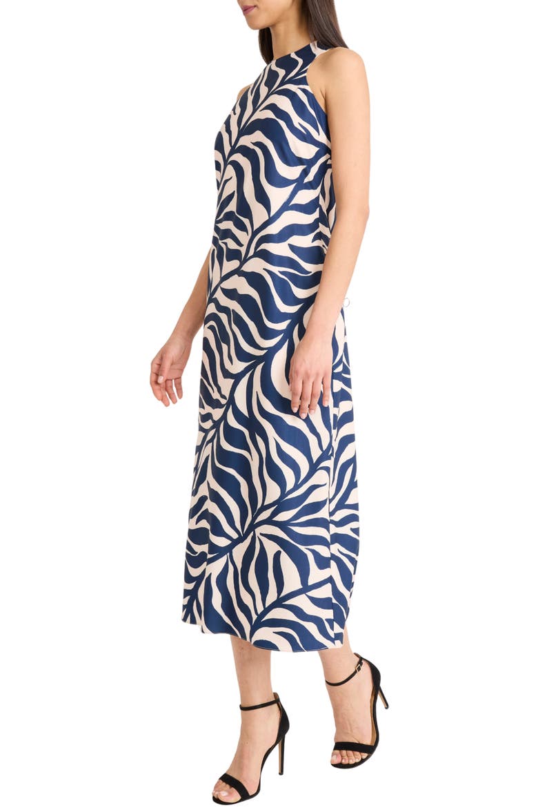 Print Sleeveless Maxi Dress, Alternate, color, CREAM/ NAVY