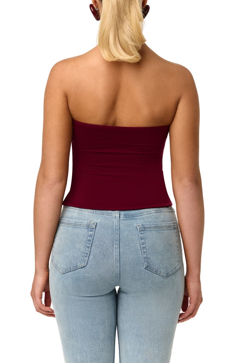 Naked Wardrobe Smooth Crop Tube Top, Alternate, color, Sangria