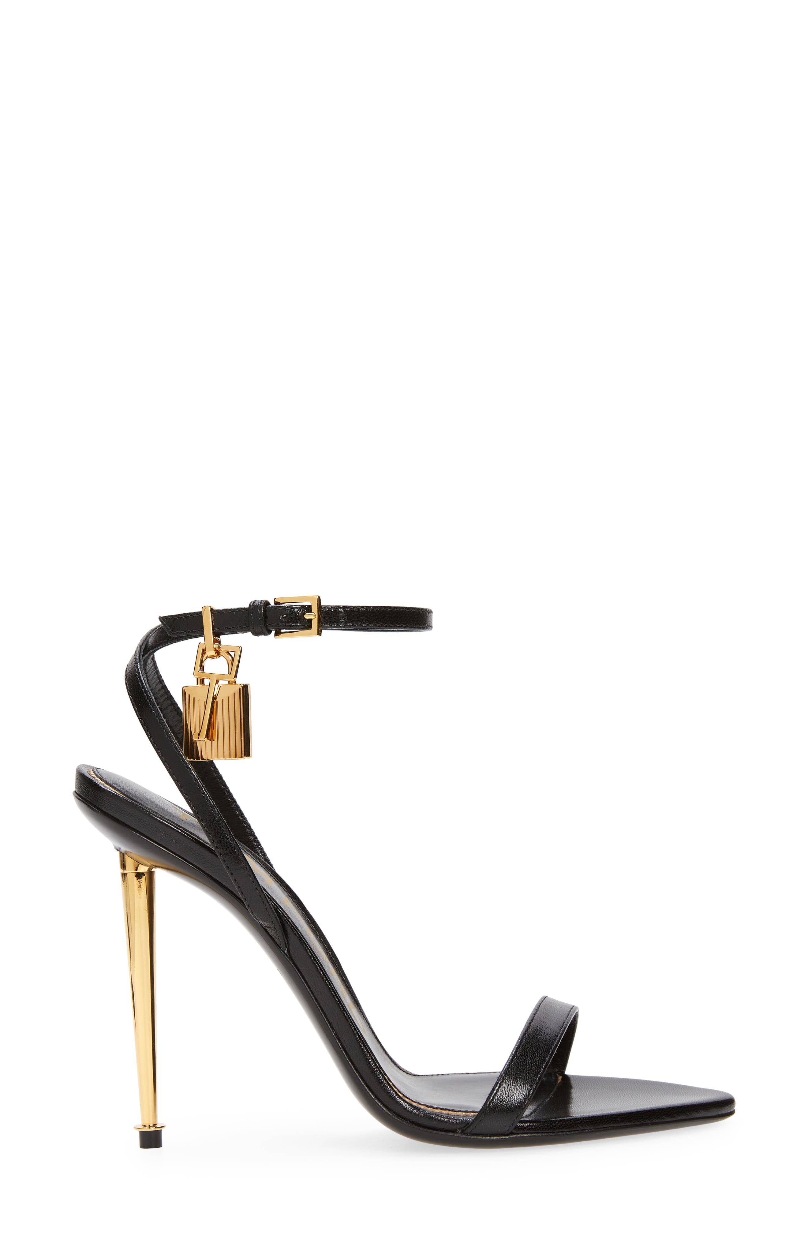 TOM FORD Padlock Pointy Toe Sandal, Alternate, color, Naa Black