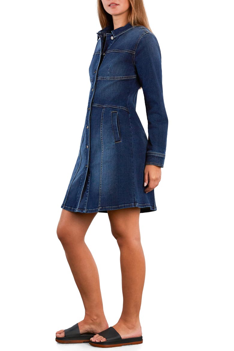 Wisp Long Sleeve Stretch Denim Dress, Alternate, color, SOFT BLUE