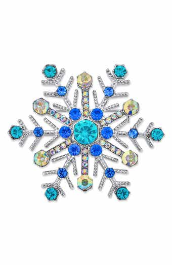 BLING JEWELRY Blue Crystal Large Holiday Pin