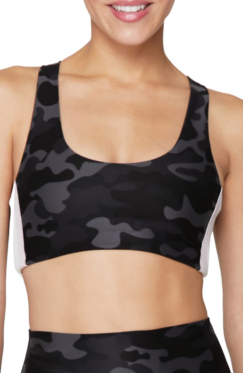 Spiritual Gangster Studio Stretch Recycled Polyester Sports Bra, Main, color, 
