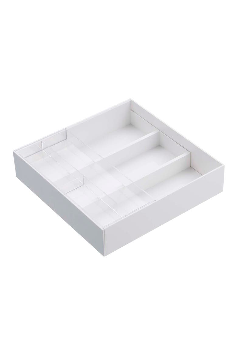 Expandable Cutlery Organizer, Main, color, WHITE