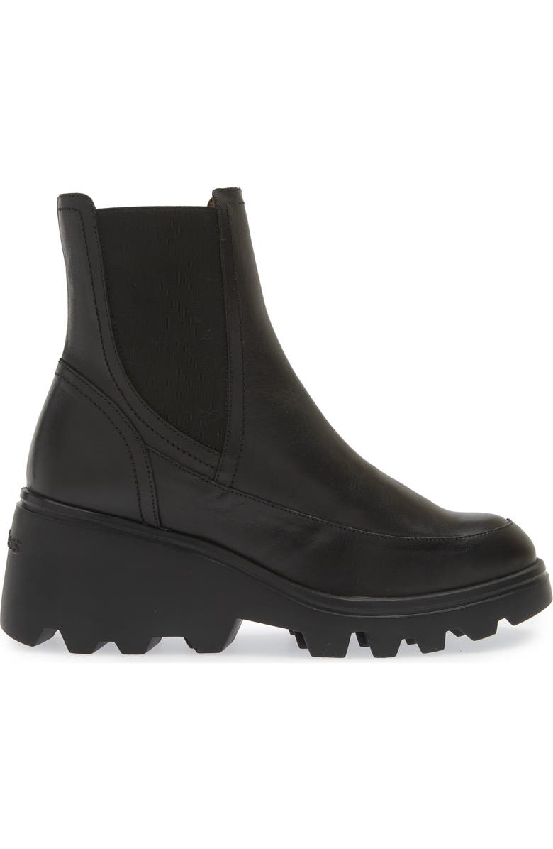 Wonders Platform Wedge Chelsea Boot, Alternate, color, Black Leather