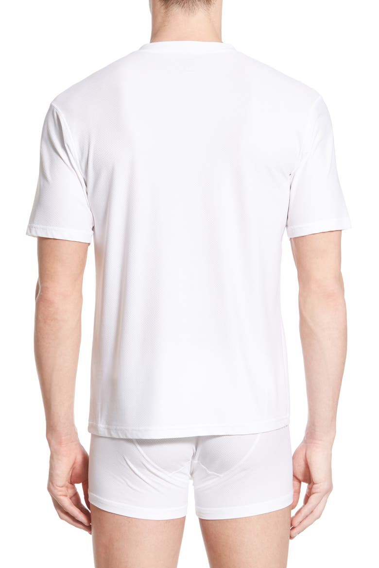 'Give-N-Go' Mesh V-Neck T-Shirt, Alternate, color, WHITE