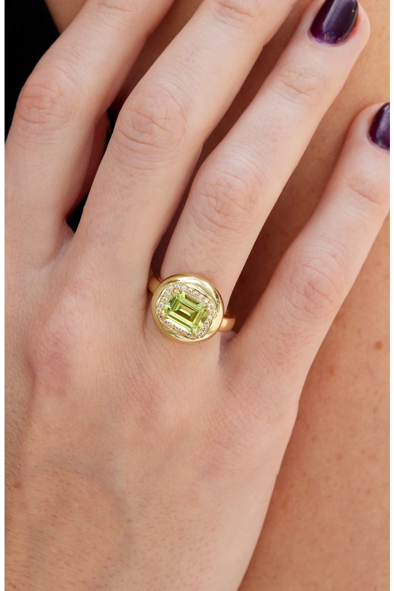Puffy CZ Halo Ring, Alternate, color, YELLOW