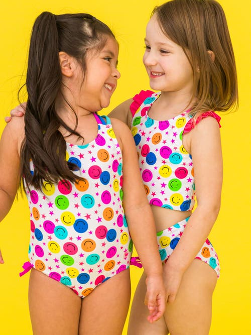 RUFFLEBUTTS RUFFLEBUTTS GIRLS UPF50+ SUN PROTECTED CROSS-BACK ONE PIECE