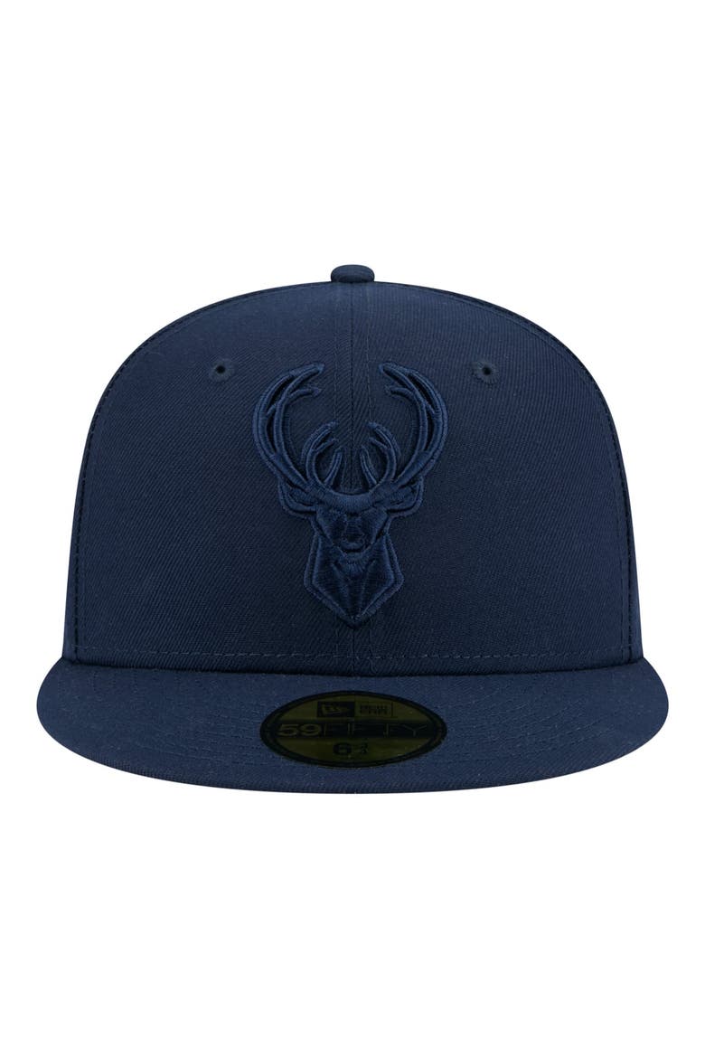 Men's New Era Navy Milwaukee Bucks Tonal Color Pack 59FIFTY Fitted Hat, Alternate, color, Navy