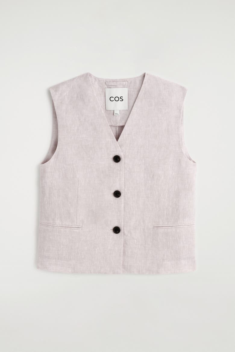 Linen Vest, Alternate, color, LIGHT PINK
