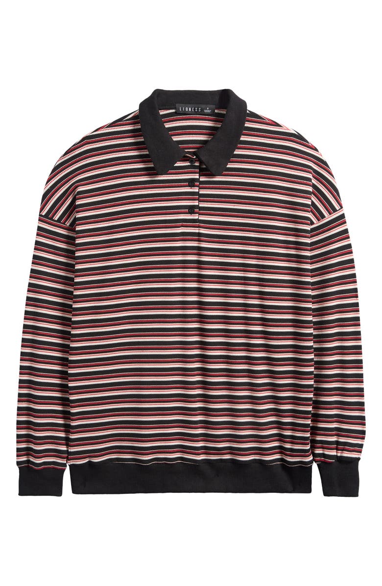 LIONESS Rugby Stripe Long Sleeve Polo Shirt, Alternate, color,
