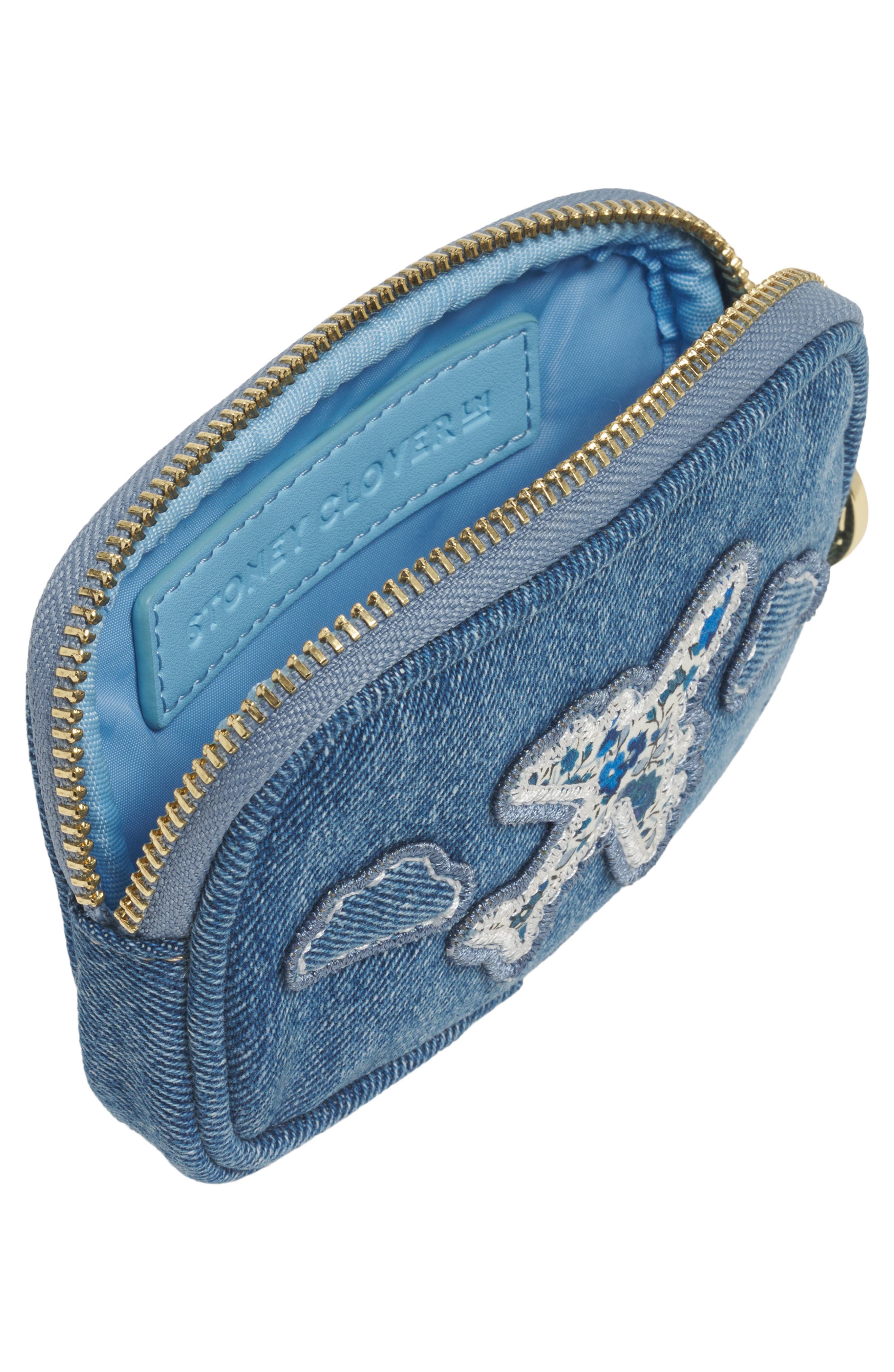 Airplane Patch Micro Pouch, Alternate, color, MEDIUM WASH DENIM