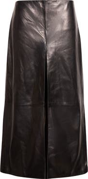 ASHLYN Emerson Leather Wide Leg Cropped Pants