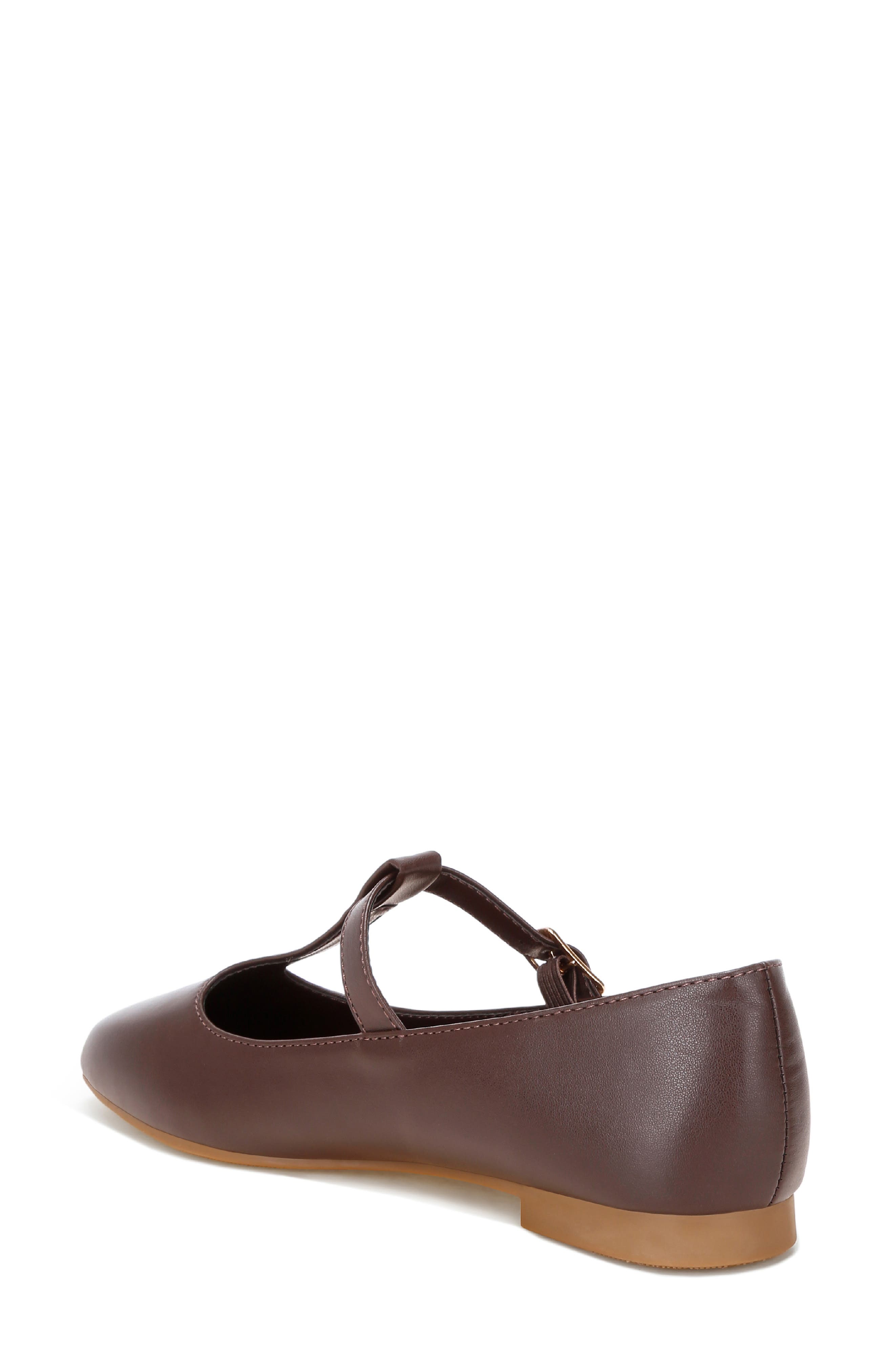 Velsna T-Strap Flat, Alternate, color, BROWN